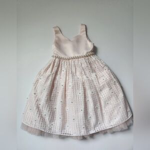 American Princess Pearl and Lace Blush Pink Toddler Dress Size 4